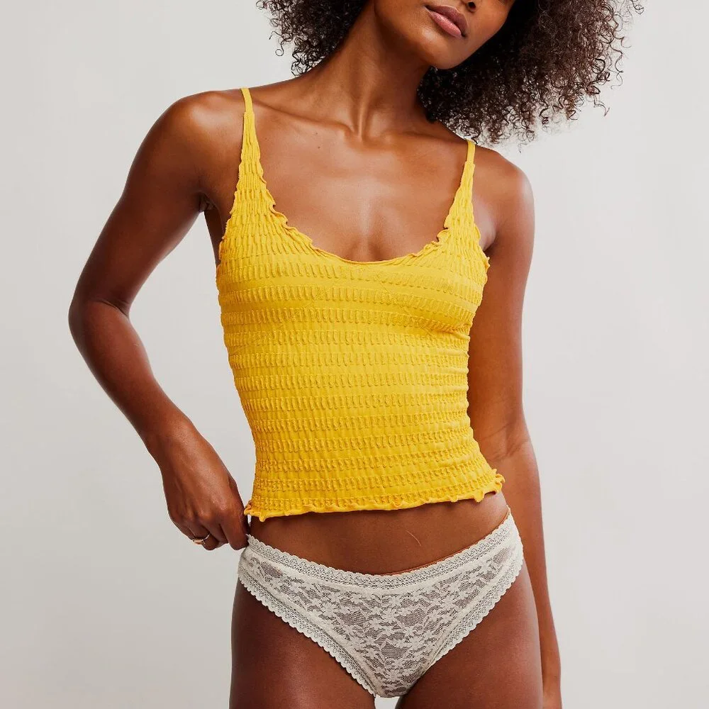 🎉LAST CHANCE🎉 FREE PEOPLE Pucker Up Seamless Cami / Citrus Grove - Picture 1 of 6